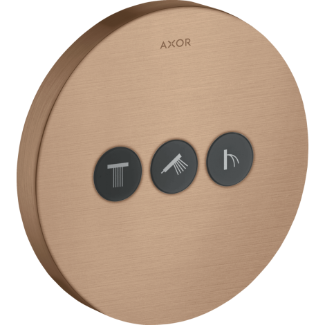 - AXOR ShowerSelect Zawór odcinający do 3 odbiorników, okrągły, podtynkowy czerwone złoto szczotkowane 36727310 - 36727310 - Łazienki Szydłowski