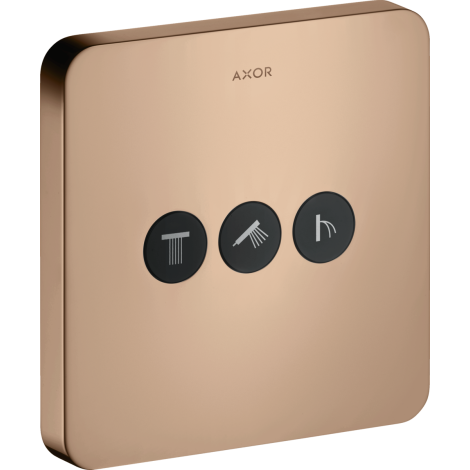 - AXOR ShowerSelect Zawór odcinający do 3 odbiorników, softsquare, podtynkowy czerwony złoty polerowany 36773300 - 36773300 - Łazienki Szydłowski