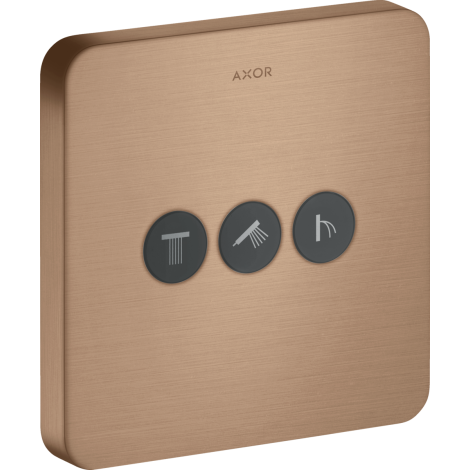 - AXOR ShowerSelect Zawór odcinający do 3 odbiorników, softsquare, podtynkowy czerwone złoto szczotkowane 36773310 - 36773310 - Łazienki Szydłowski