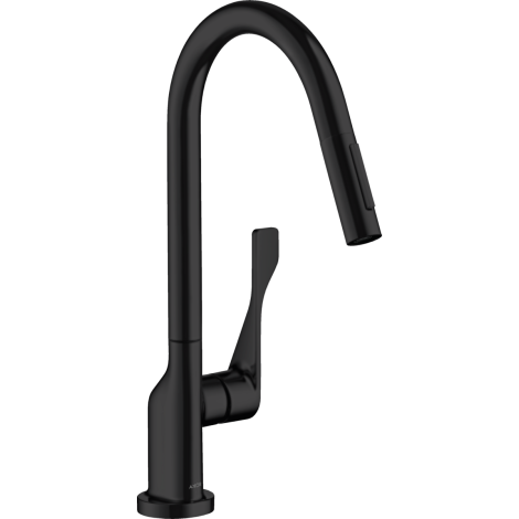 - AXOR Citterio Jednouchwytowa bateria kuchenna 250 EcoSmart z wyciąganą wylewką czarny mat 39832670 - 39832670 - Łazienki Szydłowski