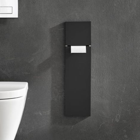  - EMCO Asis Pure podtynkowy moduł toaletowy, z zestawem ze szczotką WC,zawiasy z lewej strony , z uchwytem na papier kolor czarny mat 975551403 - 975551402 - Łazienki Szydłowski