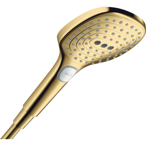  - HANSGROHE Raindance Select E Słuchawka prysznicowa 120 3jet PowderRain EcoSmart złoty optyczny polerowany 28728990 - 28728990 - Łazienki Szydłowski