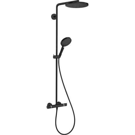 - HANSGROHE Raindance S Komplet prysznicowy 240 1jet PowderRain, EcoSmart z termostatem czarny mat 28823670 - 28823670 - Łazienki Szydłowski