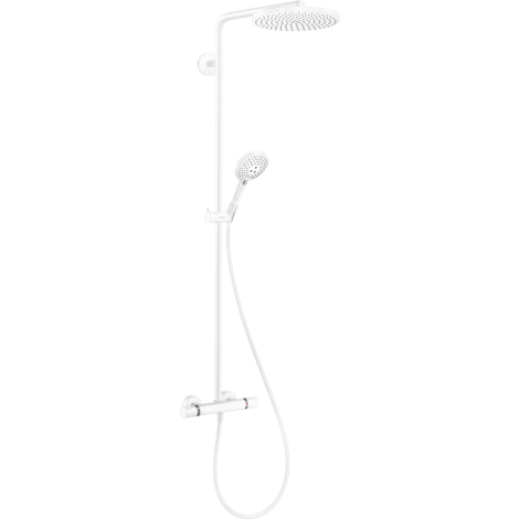 - HANSGROHE Raindance S Komplet prysznicowy 240 1jet PowderRain, EcoSmart z termostatem biały mat 28823700 - 28823700 - Łazienki Szydłowski