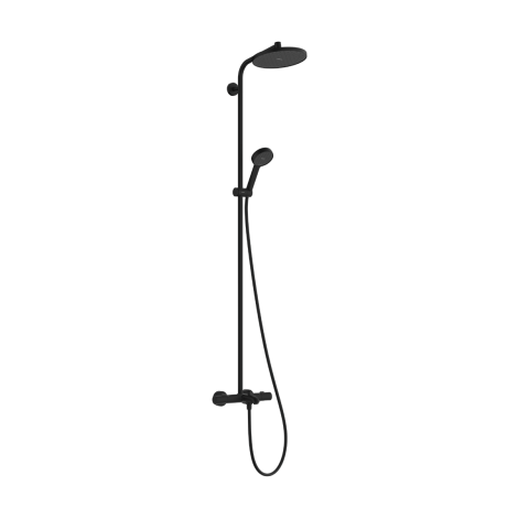  - HANSGROHE Activera S Komplet prysznicowy 240 1 jet EcoSmart z termostatem Ecostat Fine, wannowy czarny mat 28871670 - 28871670 - Łazienki Szydłowski