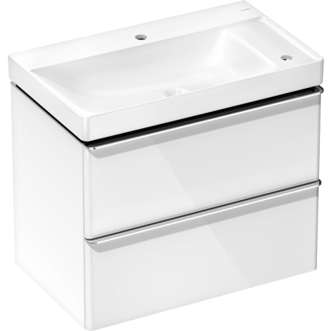  - HANSGROHE Xelu Q Zestaw umywalka wisząca z półką po prawej stronie z szafką z 2 szufladami 78 x 47,5cm biały wysoki połysk 54380000 - 54380000 - Łazienki Szydłowski