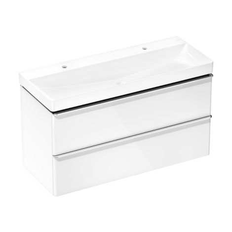 - HANSGROHE Xelu Q Zestaw umywalka wisząca z szafką z 2 szufladami 118 x 47,5cm biały wysoki połysk 54386000 - 54386000 - Łazienki Szydłowski