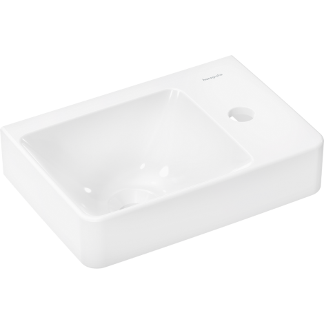 - HANSGROHE Xelu Q Mała umywalka wisząca z półką po prawej stronie 36 x 25 cm biały 60314450 - 60314450 - Łazienki Szydłowski