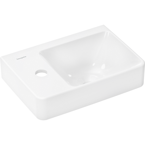 - HANSGROHE Xelu Q Mała umywalka wisząca z półką po lewej stronie 36 x 25 cm biały 60315450 - 60315450 - Łazienki Szydłowski