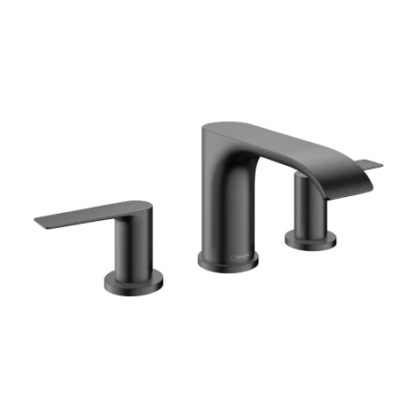  - HANSGROHE Vivenis 3-otworowa bateria umywalkowa 90 z kompletem odpływowym z cięgłem czarny chrom szczotkowany 75033340 - 75033340 - Łazienki Szydłowski