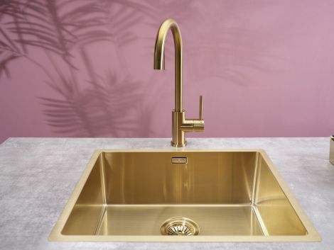 - REGINOX Miami zlewozmywak 54 x 44 x 20 cm stal nierdzewna kolor złoty R30745 - R30745 - Łazienki Szydłowski