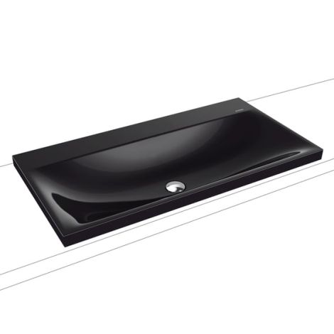 - KALDEWEI SILENIO Umywalka wpuszczana w blat 90 x 46 cm stal emaliowana czarny z Perl-Effekt 904006313701 - 904006313701 - Łazienki Szydłowski