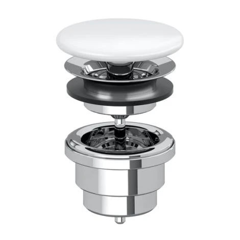- VILLEROY&BOCH Niezamykany zawór umywalkowy z pokrywą ceramiczną w kolorze stone white 683500RW - 683500RW - Łazienki Szydłowski