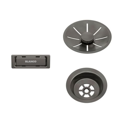 - Blanco Zestaw odpływowo-przelewowy do zlewozmywaka jednokomorowego kolor dark steel satyna 206900 - 206900 - Łazienki Szydłowski
