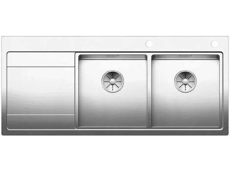 - BLANCO DIVON II 8 S-IF zlewozmywak 116x51 cm komora prawa, korek auto., InFino stal polerowana 521665 - 521665 - Łazienki Szydłowski