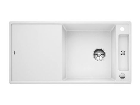 - BLANCO AXIA III XL 6 S-F Silgranit 99x50 cm odwracalny, korek auto., InFino, deska szkło białe biały 523529 - 523529 - Łazienki Szydłowski