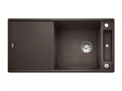 - BLANCO AXIA III XL 6 S-F Silgranit zlewozmywak 99x50 cm odwracalny, korek auto., InFino, deska szkło białe kawowy 523531 - 523531 - Łazienki Szydłowski