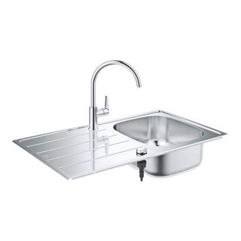  - GROHE-Bau Zlewozmywak 86x56 cm stal szlachetna z baterią kuchenną w kolorze chrom 31562SD1 - 31562SD1 - Łazienki Szydłowski