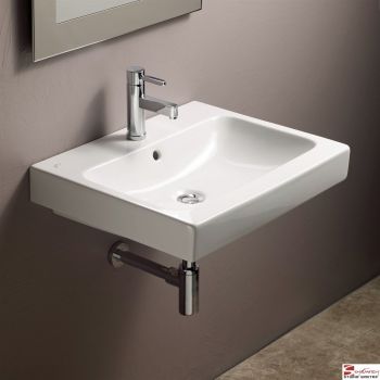 GEBERIT iCon Umywalka 60 x 48.5 cm, z otworem, z przelewem, biała 124060000