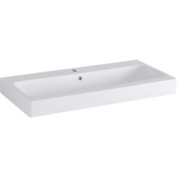 GEBERIT iCon Umywalka 90x48,5 cm z przelewem z otworem na baterię biały z powłoką KeraTect 124090600