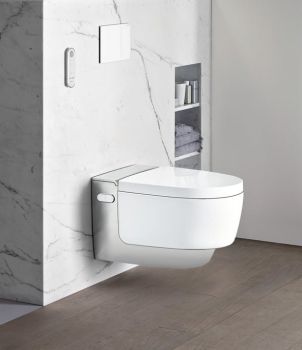 GEBERIT AquaClean Mera Classic WC z funkcją higieny intymnej, biały / chrom 146202211 