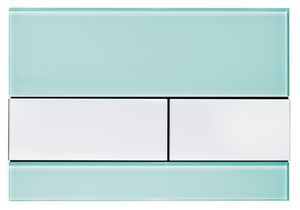 TECE Square przycisk spłukujący ze szkła do WC Szkło zielone, przyciski białe 9240803