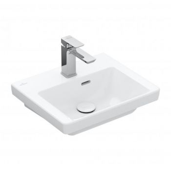 Villeroy & Boch Subway 3.0 umywalka toaletowa 45 x 37 cm , z CeramicPlus, z przelewem biała 437045R1