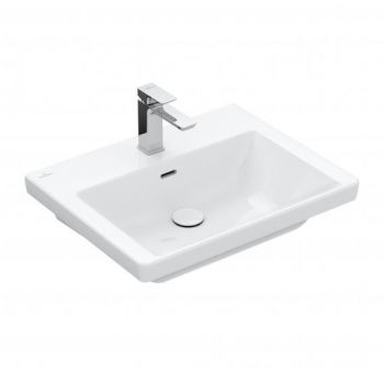 VILLEROY & BOCH SUBWAY 3.0 Umywalka 60 x 47 cm z przelewem biała z powłoką ceramicplus 4A7060R1