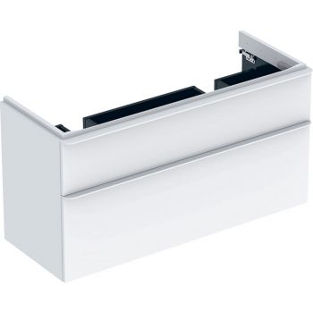 GEBERIT Smyle Square Szafka pod podwójną umywalkę, 118,4x47 cm, z dwoma szufladami, kolor biały 500356001