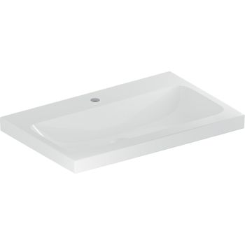 GEBERIT iCon Light Umywalka, 75x48 cm, bez przelewu, z otworem na baterię, KeraTect 501835006