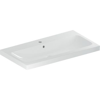 GEBERIT iCon Light Umywalka, 90x48 cm, z przelewem, z otworem na baterię, KeraTect 501836002