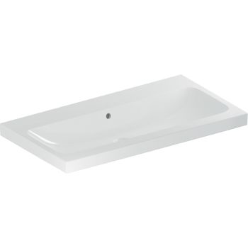 GEBERIT iCon Light Umywalka, 90x48 cm, z przelewem, bez otworu na baterię, KeraTect 501836004