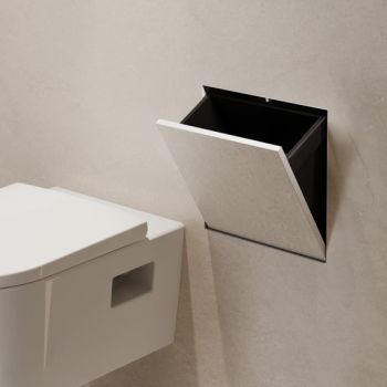 HANSGROHE XtraStoris Rock Wnęka ścienna z koszem na śmieci i drzwiczkami do wyłożenia płytkami 30 x 30 x 14 cm biały mat 56090700