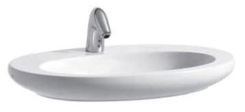 LAUFEN ALESSI Umywalka nablatowa 75 x 52 cm z otworem na baterię biała z powłoką LCC H8189724001041