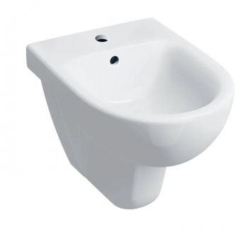 GEBERIT Selnova Bidet wiszący, 35x53 cm, z przelewem, z otworem na baterie biały połysk 500264017