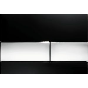 TECE Square przycisk spłukujący ze szkła do WC szkło czarne, przyciski chrom połysk 9240807