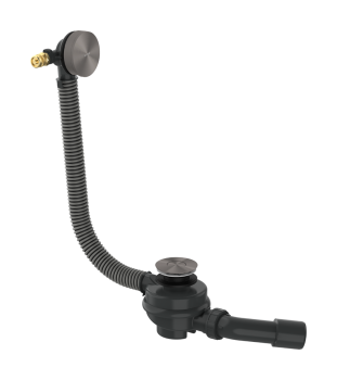 - AXOR Flexaplus Kompletny syfon wannowy z przelewem czarny chrom szczotkowany 42541340 - 42541340 - Łazienki Szydłowski