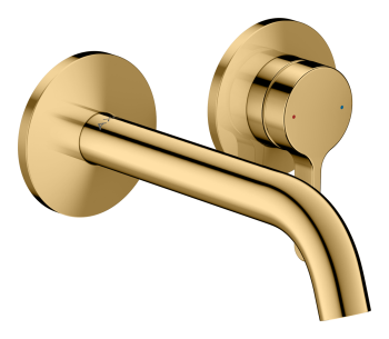  - AXOR One Jednouchwytowa bateria umywalkowa z wylewką 16 cm, ścienna, podtynkowa złoty optyczny polerowany 48170990 - 48170990 - Łazienki Szydłowski