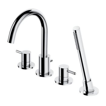 - OMNIRES Y bateria wannowa 4-otworowa, chrom połysk Y1232CR - Y1232CR - Łazienki Szydłowski