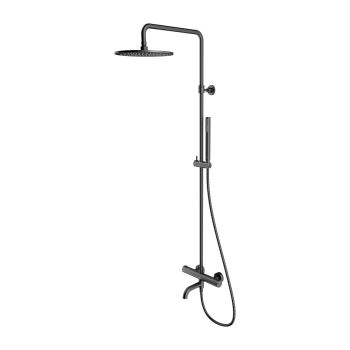  - OMNIRES Y termostatyczny zestaw wannowy z deszczownicą, grafit szczotkowany grafit szczotkowany Y1234GR - Y1234GR - Łazienki Szydłowski