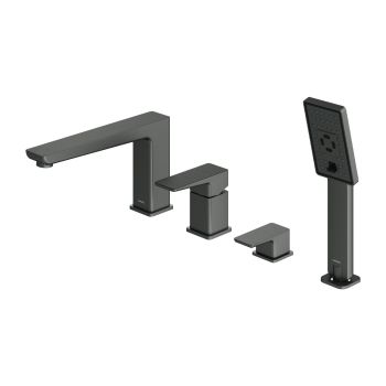 - OMNIRES PARMA bateria wannowa 4-otworowa, grafit szczotkowany PM7432GR - PM7432GR - Łazienki Szydłowski