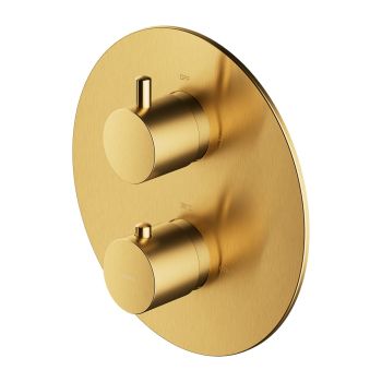 - OMNIRES Y element natynkowy termostatycznej baterii prysznicowo-wannowej podtynkowej, złoty szczotkowany Y1236ROGLB - Y1236ROGLB - Łazienki Szydłowski