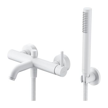 - OMNIRES Y bateria wannowa z zestawem prysznicowym, biały mat Y1231WM - Y1231WM - Łazienki Szydłowski