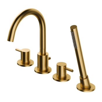 - OMNIRES Y bateria wannowa 4-otworowa, złoty szczotkowany Y1232GLB - Y1232GLB - Łazienki Szydłowski