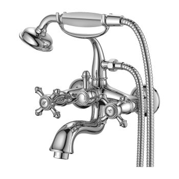 - OMNIRES RETRO bateria wannowa z zestawem prysznicowym, chrom połysk RE7231CR - RE7231CR - Łazienki Szydłowski