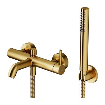 - OMNIRES Y bateria wannowa z zestawem prysznicowym, złoty szczotkowany Y1231GLB - Y1231GLB - Łazienki Szydłowski