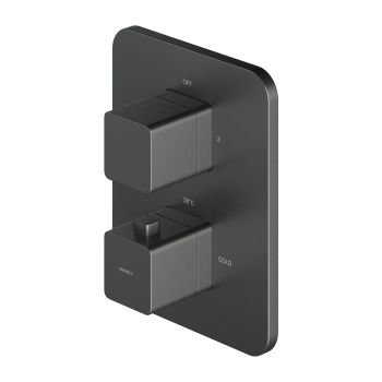 - OMNIRES PARMA termostatyczna bateria prysznicowo-wannowa podtynkowa, grafit szczotkowany PM7436GR - PM7436GR - Łazienki Szydłowski