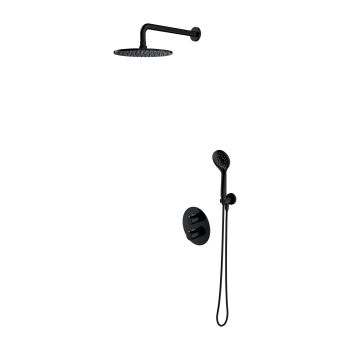 - OMNIRES Y zestaw natryskowy z deszczownicą, termostatyczny podtynkowy, czarny półmat SYSYT05BL - SYSYT05BL - Łazienki Szydłowski