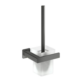 - OMNIRES NELSON szczotka toaletowa wisząca, grafit szczotkowany NL80620GR - NL80620GR - Łazienki Szydłowski