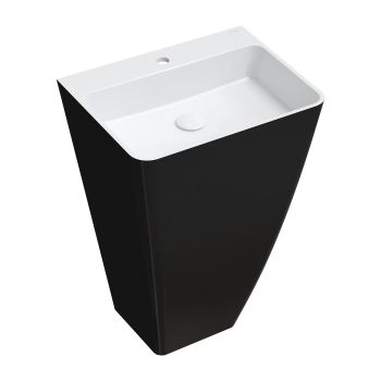 - OMNIRES PARMA M+ umywalka wolnostojąca, 55 x 43 cm, biały/czarny połysk PARMAUWBCP - PARMAUWBCP - Łazienki Szydłowski